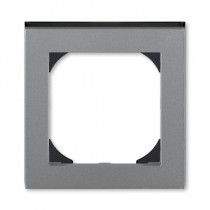 rámeček jednonásobný s otvorem 55x55; ocelová/kouř. černá, design LEVIT M